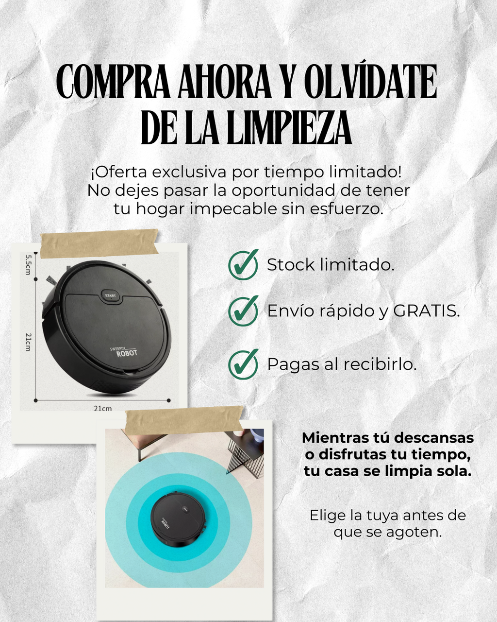 Robot Aspiradora Inteligente — Tu Casa Limpia Mientras Haces Otra Cosa