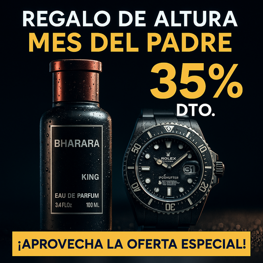 ¿SIN SABER QUE REGALAR EN EL MES DEL PADRE? NUEVO COMBO PERFUME BHARARA + RELOJ ROLEX