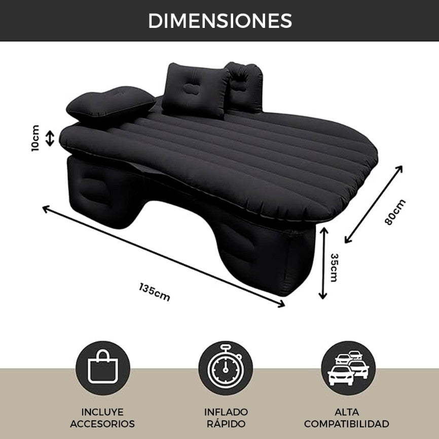 Colchón Inflable para Auto — Descansa en Cualquier Parte con Comodidad Total